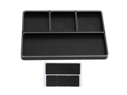Bandeja De Parafusos Para Reparo Rc 4 Compartimentos De Liga De Alumínio Com Base Magnética Para Carros E Aviões Rc Preta