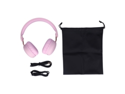 Fones De Ouvido Bluetooth Over Ear Com Cancelamento De Ruído Deep Bass Plegáveis Para Laptop Pc Rosa Z200