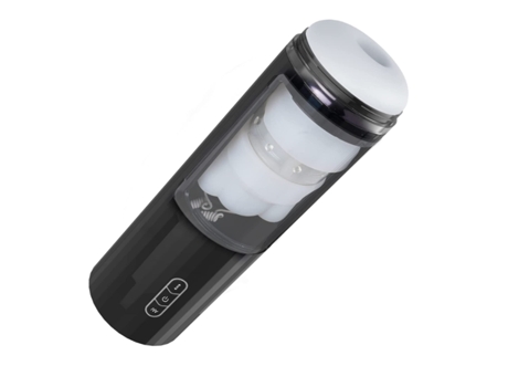 Máquina de Mamada Automática Masturbador Masculino de Empuje con 6 Empujes y Succiones 7 Vibraciones Negro BISBISOUS