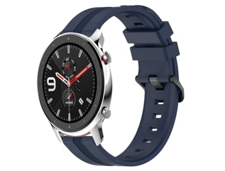Correa Smartwatch para Amazfit GTR 4 Cóncava Rayada Slicone 22mm (Azul Marino)