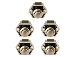 Cerradura De Pulsador Para Cajones Armarios Puertas Caravana Autocaravana Barco Zinc-alloy Plástico 14-16mmníquel 5 Piezas