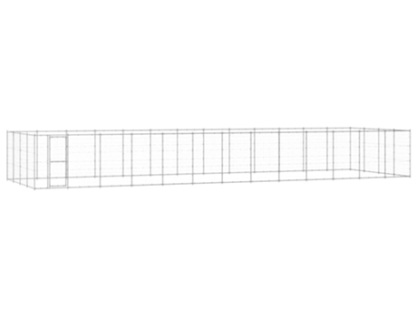vidaXL Perrera de exterior de acero galvanizado 53,24 m²