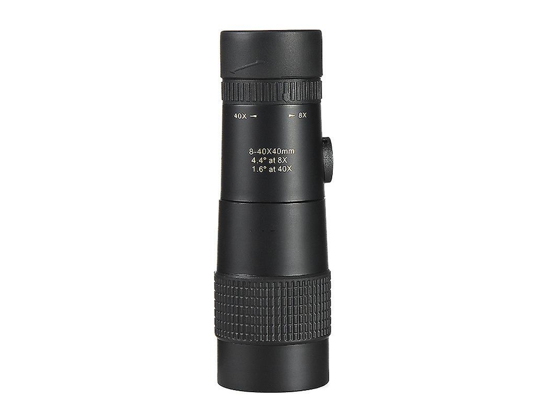 Telescopio monocular 8x40 HD IP68 con trípode para observación de aves, color negro.