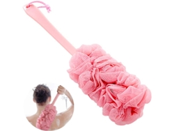 Cepillo de baño de mango largo 2026, exfoliante para la espalda, rosa, 41 cm.