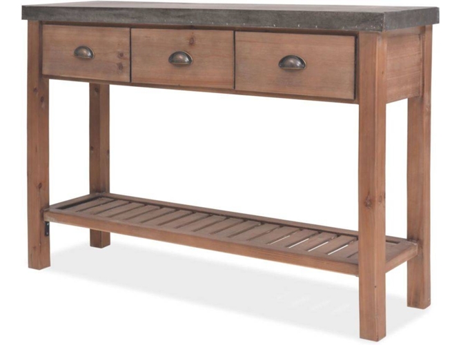 Mesa consola VIDAXL Marrón Madera (122x35x80 cm)
