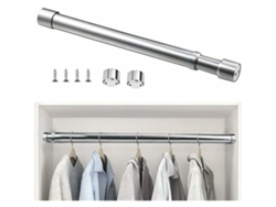 Barra extensible de acero inoxidable para armario, ajustable, telescópica, resistente a la corrosión, de 51 a 80 cm