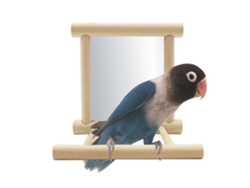 Soporte Para Loros Con Espejo, Accesorio Para Mascotas, Decoración De Madera, Percha.