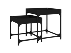 Maison Exclusive - Mesitas Auxiliares 2 Uds Madera Contrachapada Negra