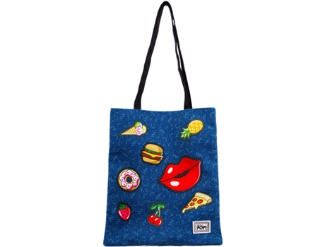 Bolsa OH MY POP! Patches (Azul - 40x33x1cm)