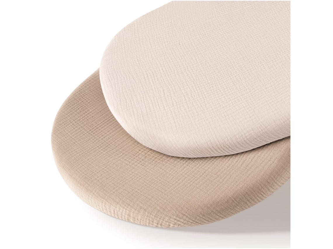Lençóis De Berço, Conjunto Com 2 Protetores De Colchão Macios E Respiráveis, Ajuste Elástico 360° (cáqui - Marrom Claro) Spqment