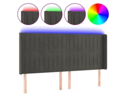 Cabecero de cama de terciopelo gris oscuro con iluminación LED MAISON EXCLUSIVE (183x16x118 cm)
