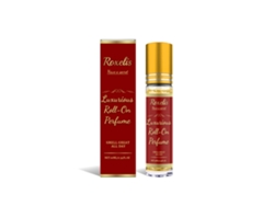 Perfume de lujo con aplicador roll-on.