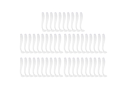 Mali 50pcs Iscas de Pesca de Plástico Macio 5cm com Cauda em T para Peixes Cor Branco Pérola