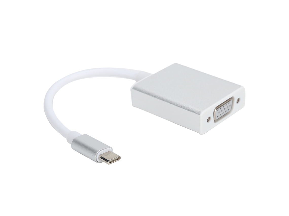 Adaptador tipo C a VGA Convertidor macho a hembra Plata Compacto Compatible con OS X