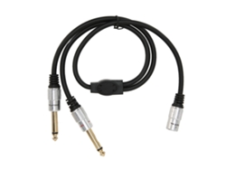 Cable Divisor En Y De 3,5 Mm Estéreo Hembra A 2 X 6,35 Mm Mono Macho, Chapado En Oro, 50 Cm