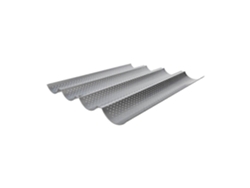 Bandeja Para Hornear 4 Baguettes - Antiadherente - Perforada - Reversible Para Galletas Y Baldosas De Almendra