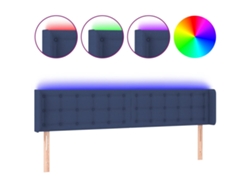 Maison Exclusive - Cabecero Con Led De Tela Azul 163x16x78/88 Cm