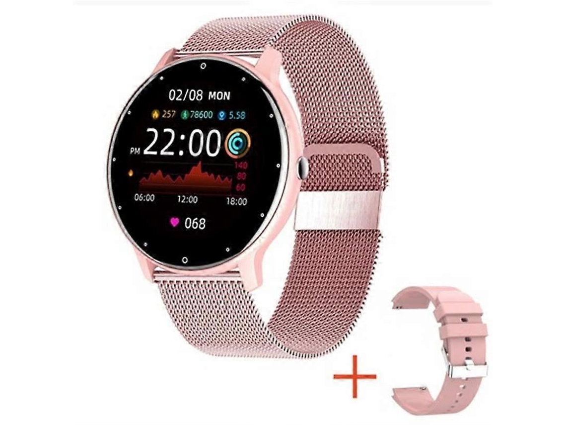 Reloj inteligente con Bluetooth y llamadas, monitor de frecuencia cardíaca, oxígeno en sangre y presión arterial, pantalla rosa, Bw0223 Ly Ebike