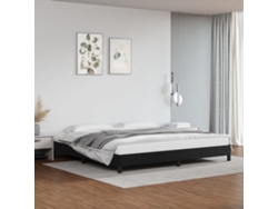 Estructura De Cama Sin Colchón Cuero Sintético Negro 200x200 Cm