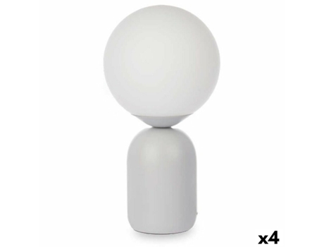 Lámpara de mesa Bola 40 W Blanco Gris Cerámica 15 x 28,5 x 15 cm (4 Unidades)