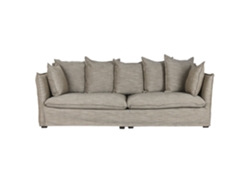 Sofa Lino Poliester Con 7 Cojines Verde 260x104x90cm