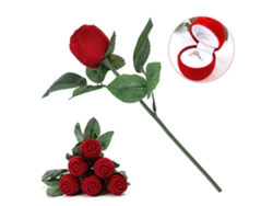Caja Para Anillos Con Forma De Rosa Roja, Ideal Para Compromiso, Boda O Como Regalo Para Tu Novia.