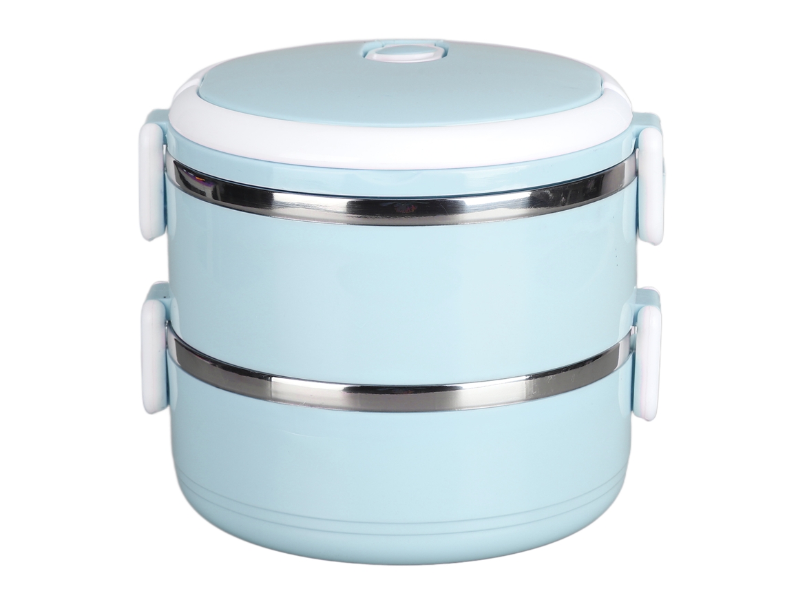Caja Térmica Para Almuerzo Apilable Acero Inoxidable 304 De Doble Capa Azul