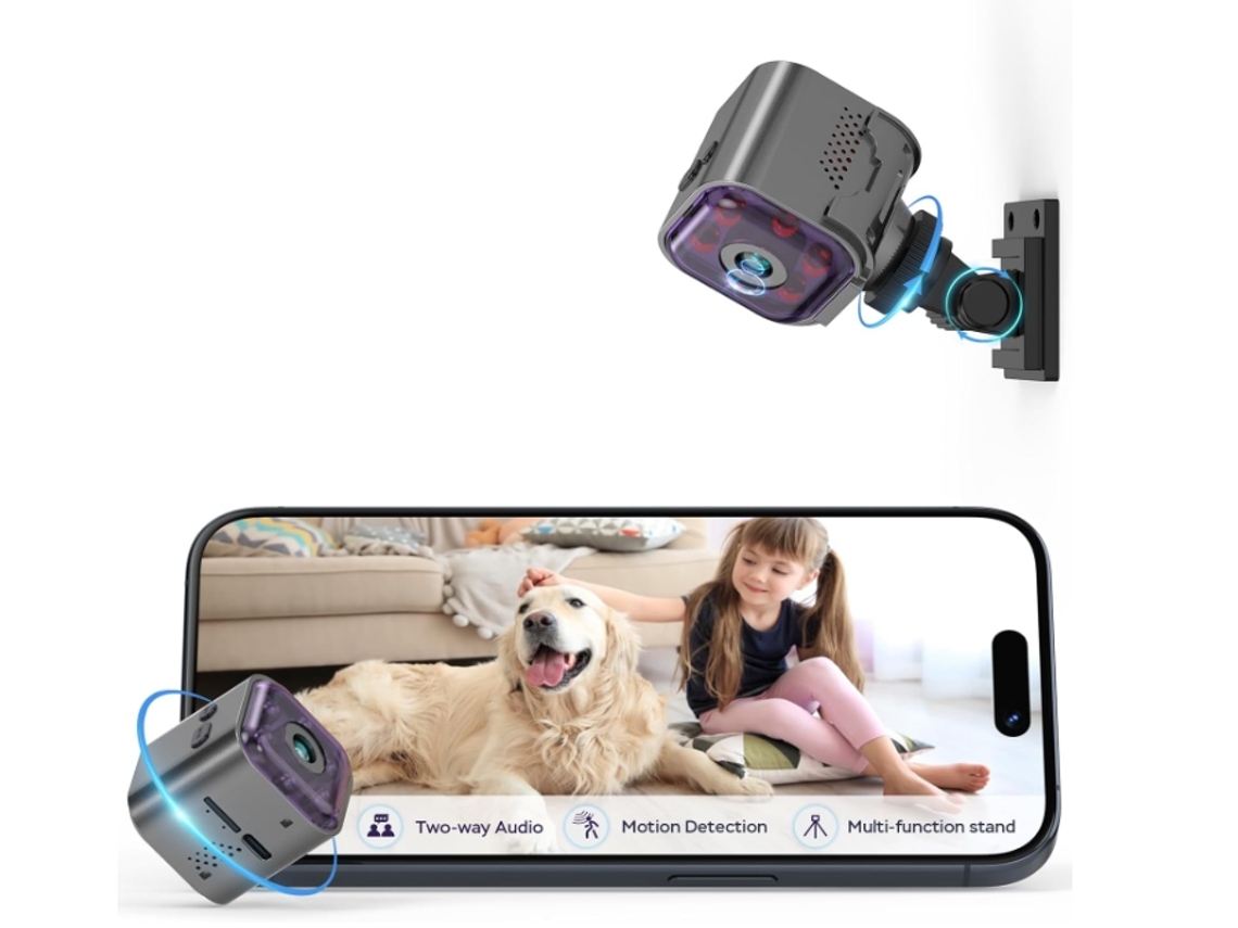 Cámara Espía Cámara Oculta con Audio/Video Mini Cámara Inalámbrica con Aplicación para Teléfono Audio Bidireccional Detección de Visión Nocturna de YEMAESRE