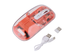 Ratón inalámbrico Bluetooth de color naranja transparente