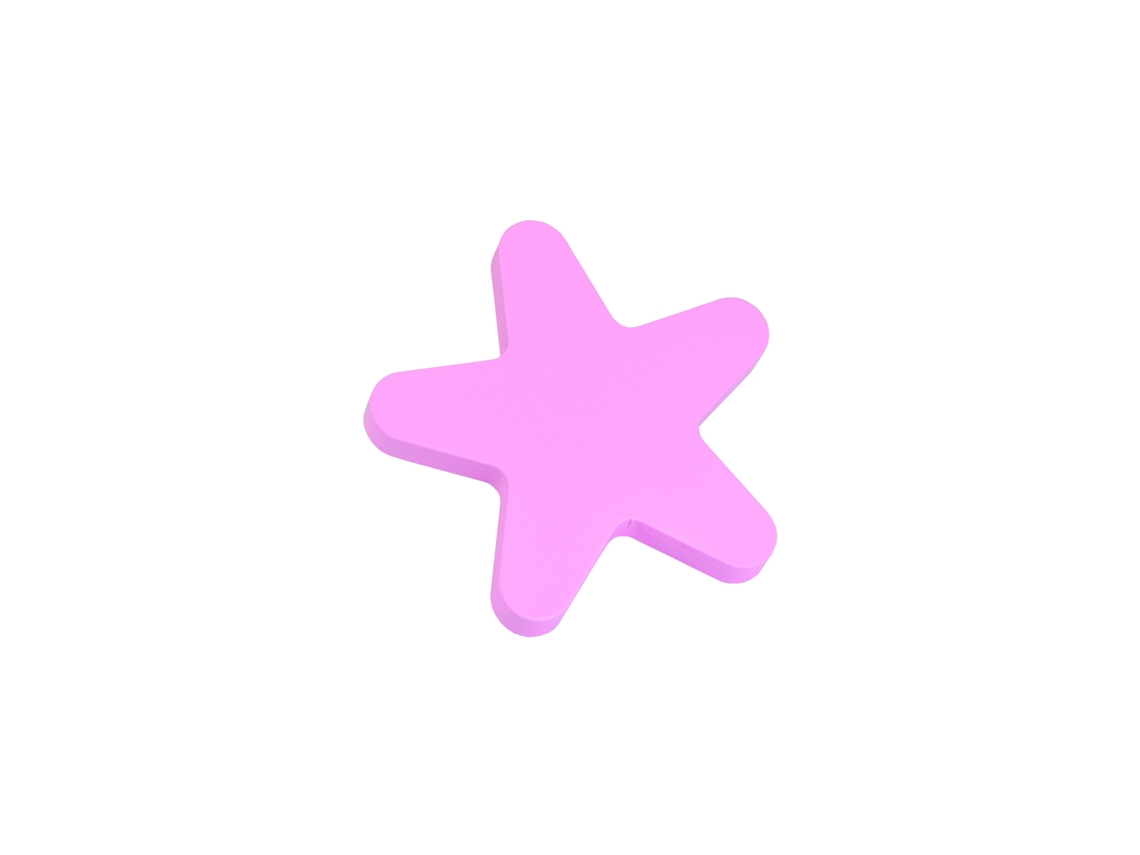 Pomo De Madera Para Muebles Con Forma De Estrella 95 Mm De Diámetro Madera Lacada En Rosa Juego De 12 Piezas