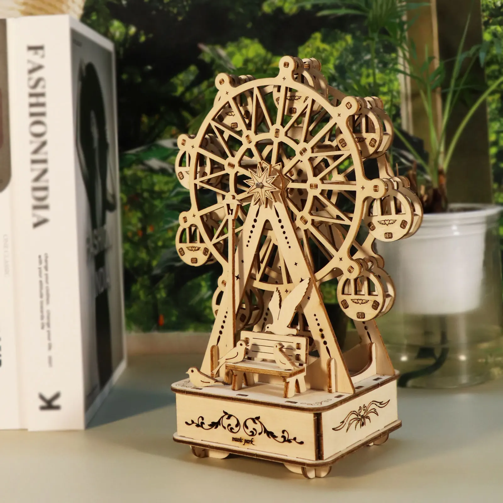 Kit De Modelo De Caja De Música Con Rompecabezas 3d Para Adultos: Noria "you Are My Sunshine"