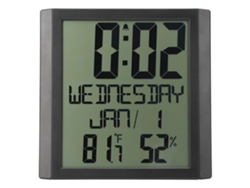 Reloj De Pared Electrónico Multifuncional Con Medidor De Temperatura Y Humedad, Y Gran Pantalla Digital.
