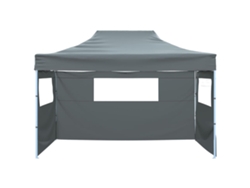 Carpa Pleglable Con 3 Paredes 431x291x315 Cm Gris Antracita