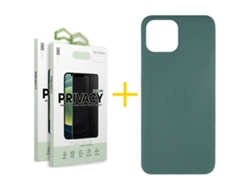 Conjunto de Protectores de Pantalla Templado Antiespia para iPhone 16 Plus GANDY Verde (2un)