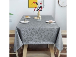 2026-40607-mantel De Vinilo Impermeable Rectangular Resistente, Limpieza Fácil, 52x70", Gris, Para Cocina Y Comedor