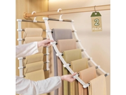 2 Perchas Inox 6 Niveles Doblables Antideslizantes Para Pantalones Economizadores De Espacio Para Apartamento