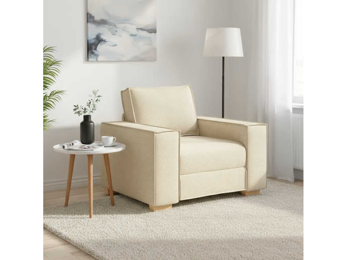 Sofá De Salón | Sofá De Descanso | Sofá Sillón Tela Crema 100x78x84 Cm