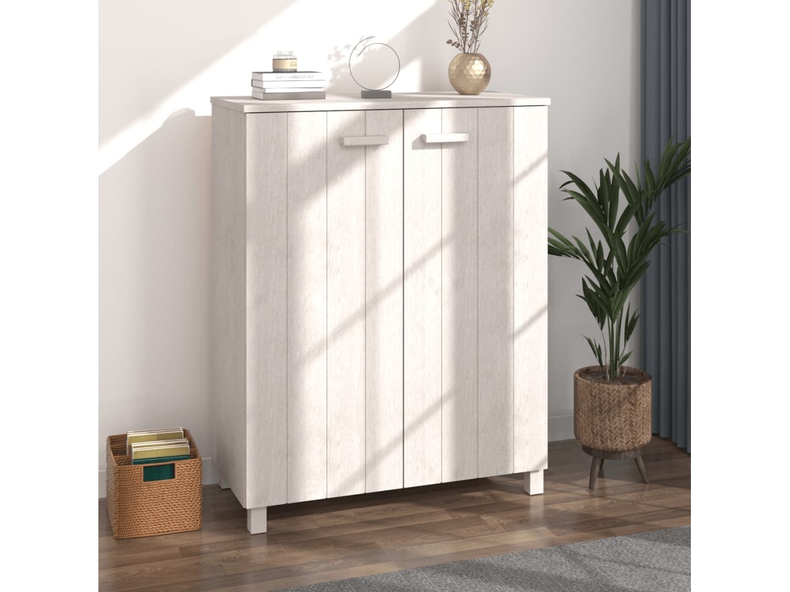 Zapatero | Armario Zapatero Hamar Madera Maciza De Pino Blanca 85x40x108 Cm