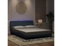 Estructura Cama Con Luces Led Terciopelo Gris Oscuro 160x200 Cm
