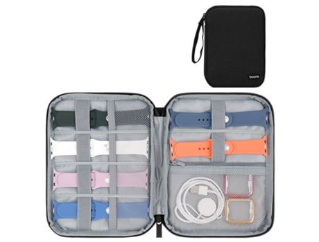 Baona Smart Watch Strap Cable de datos Bolsa de almacenamiento portátil para Apple Watch, especificación: grande (negro)