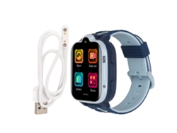 Reloj Inteligente Para Niños 4g Gps Videollamada Ip67 Pantalla Táctil Azul