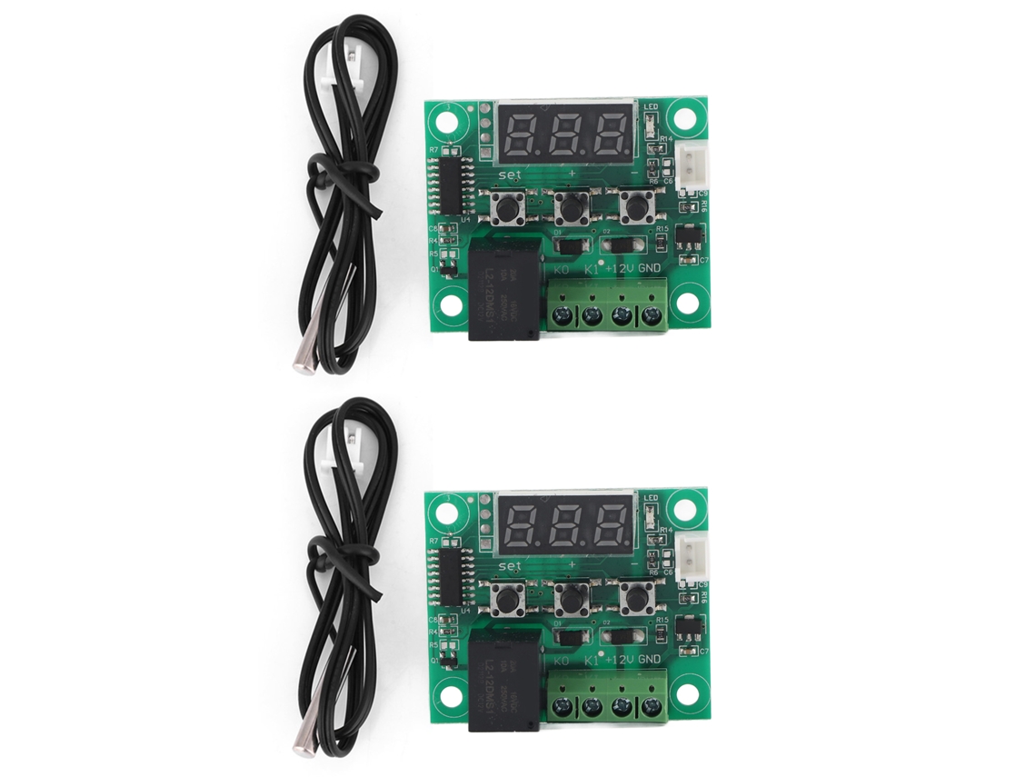 2 Termostatos Digitales W1209 Con Sensor De 12 V, Resistentes Al Agua Y Con Control De Temperatura De -50 A 110 °c.