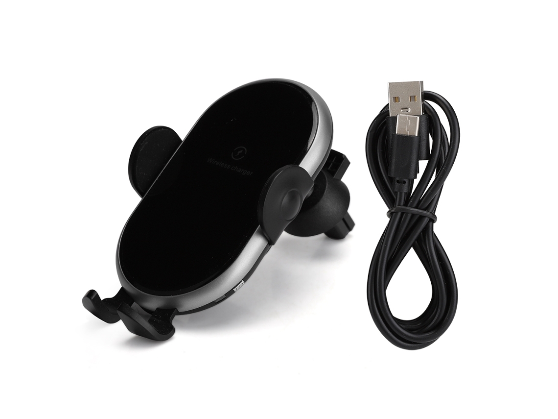 Carregador Sem Fio Para Carro Com Auto Detecção 5w 7.5w 10w Retroiluminado Compatível Com Qi Padrão
