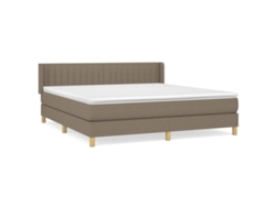 Maison Exclusive - Cama Box Spring Con Colchón Tela Gris Taupe 180x200 Cm