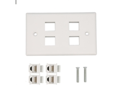 Placa De Parede Ethernet 4 Portas Cat6 Fixação Firme Para Home Office Com Parafusos