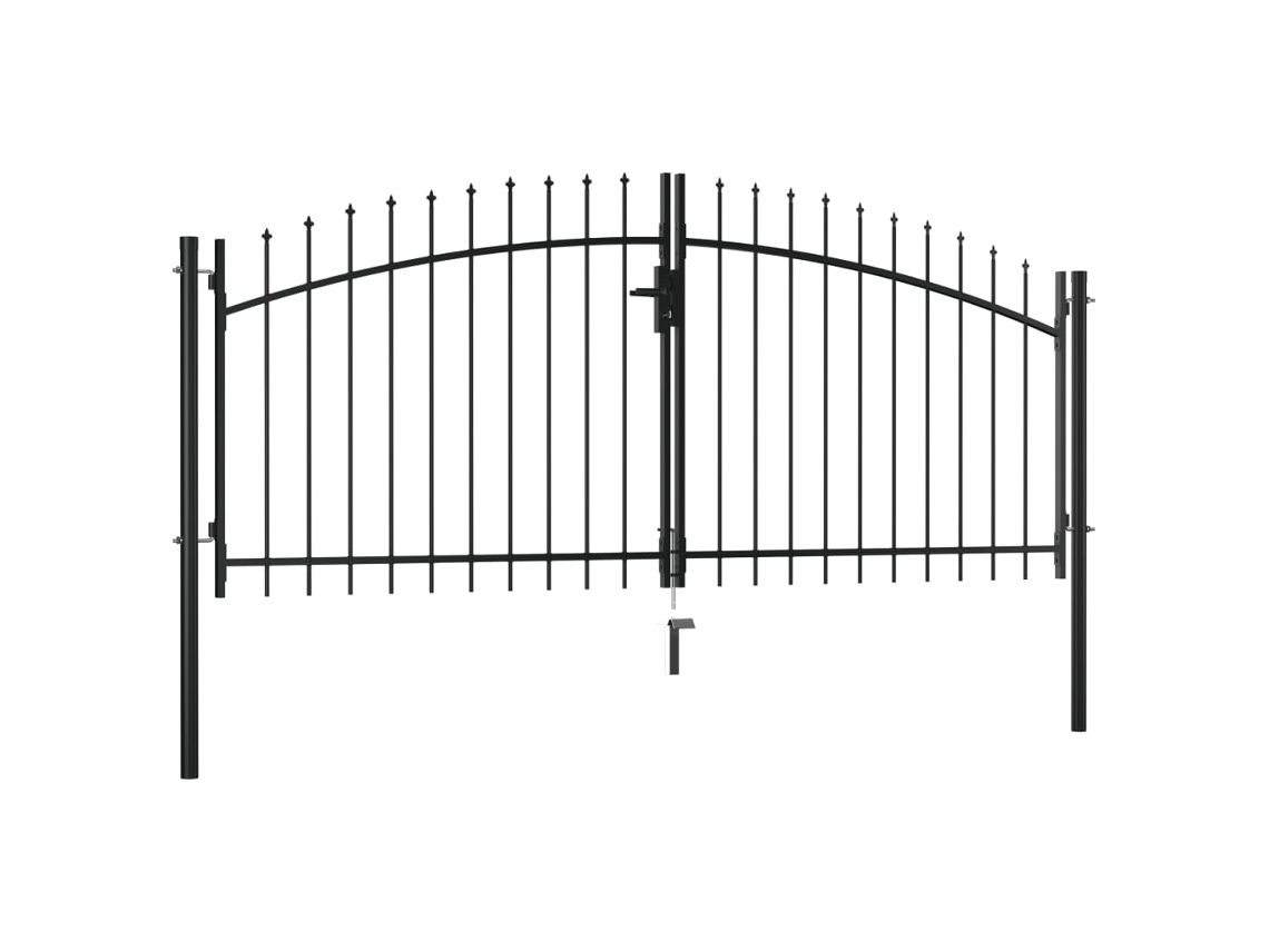 Puerta de valla con doble puerta y punta de lanza (300 x 150 cm) WSD27449 Lovely Home