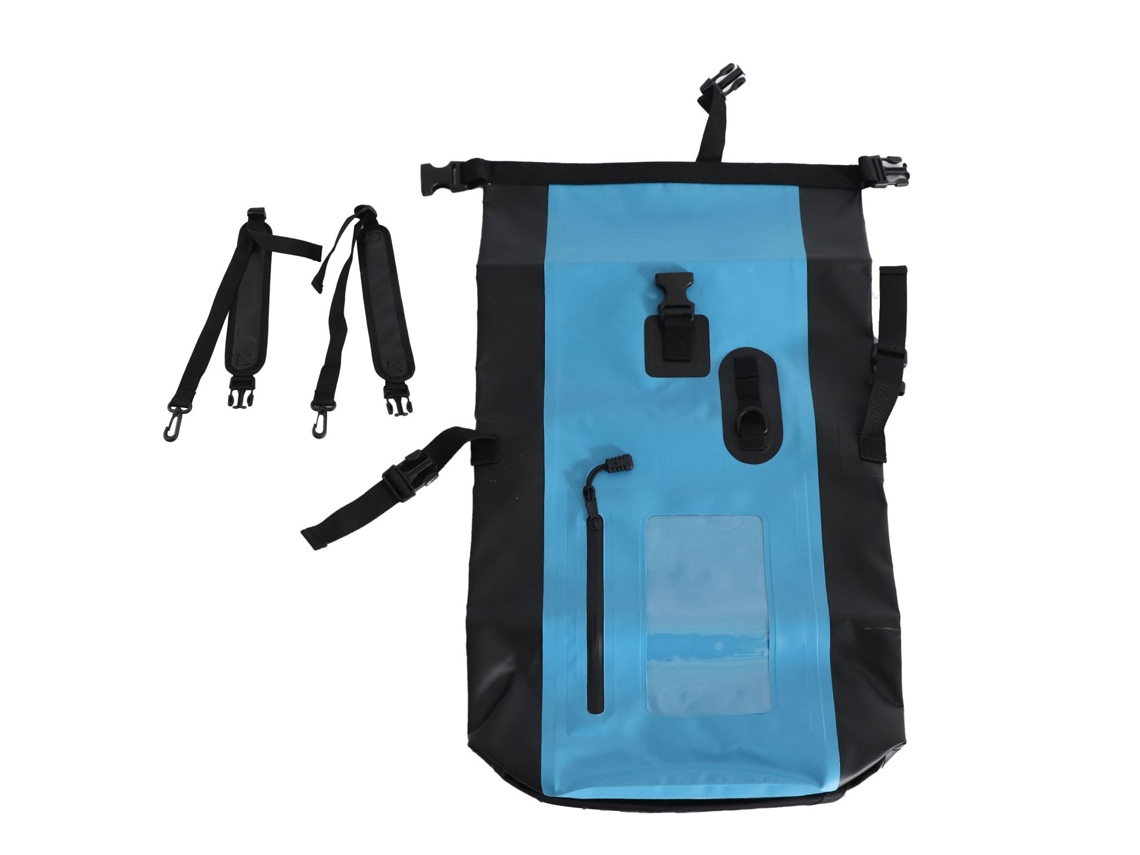 Mochila Impermeable Roll-top Resistente Bolsa Seca Con Bolsillo Delantero Cremallera Para Kayak Y Rafting