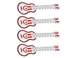 Juego De 4 Termómetros Analógicos Para Interiores, Color Rojo Guitarra, Dispositivo De Medición Para