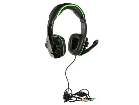 Auriculares con Micrófono EGH310G (Negro Verde Jack 3.5 mm x 2) ESPERANZA