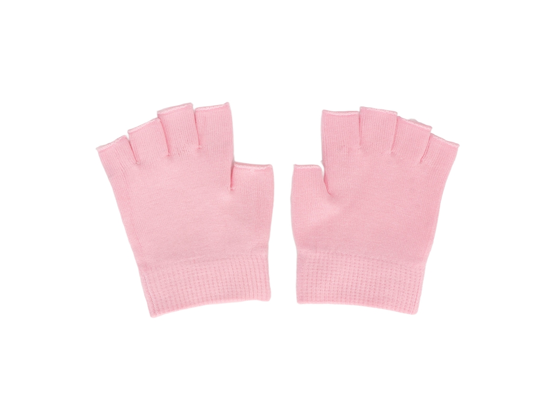 2 pares de guantes de spa sin dedos con gel hidratante para piel seca, reparación profunda y suavidad.